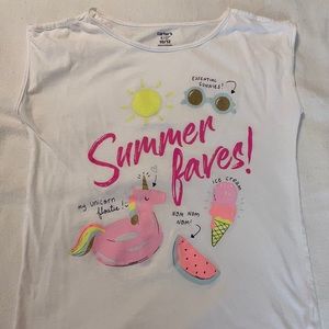Girls Carter’s Kids White Summer Tee, Size 10/12